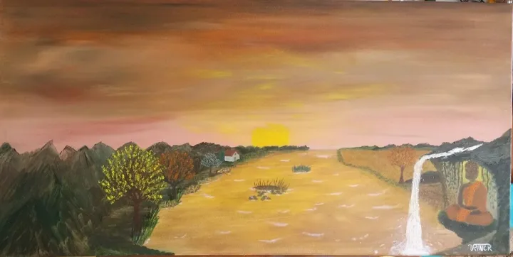 Série "Zénitude" : Au coucher du soleil, œuvre de Viviane RINCK