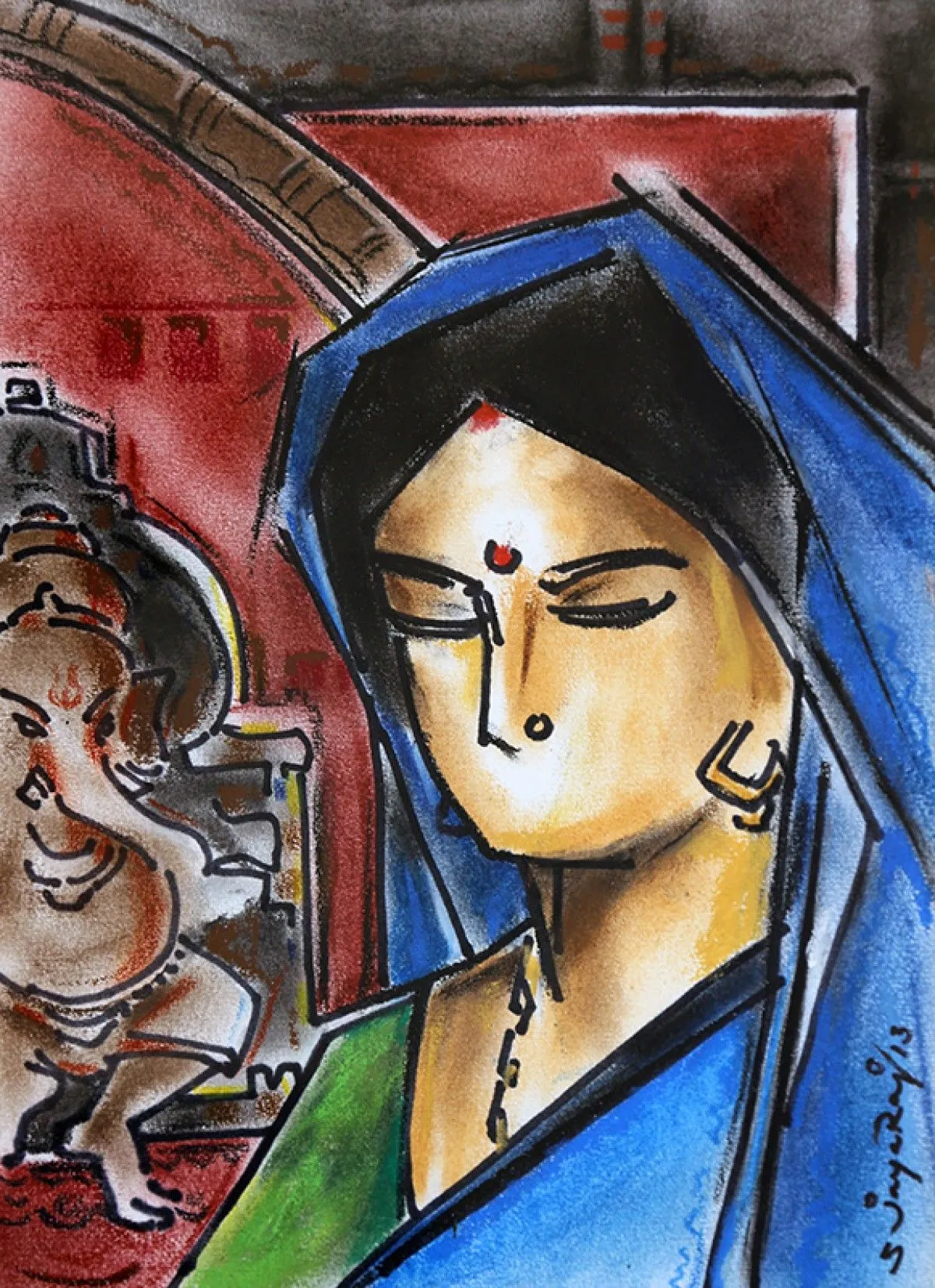 Prayer, artwork by Jayaraj Swaminathan