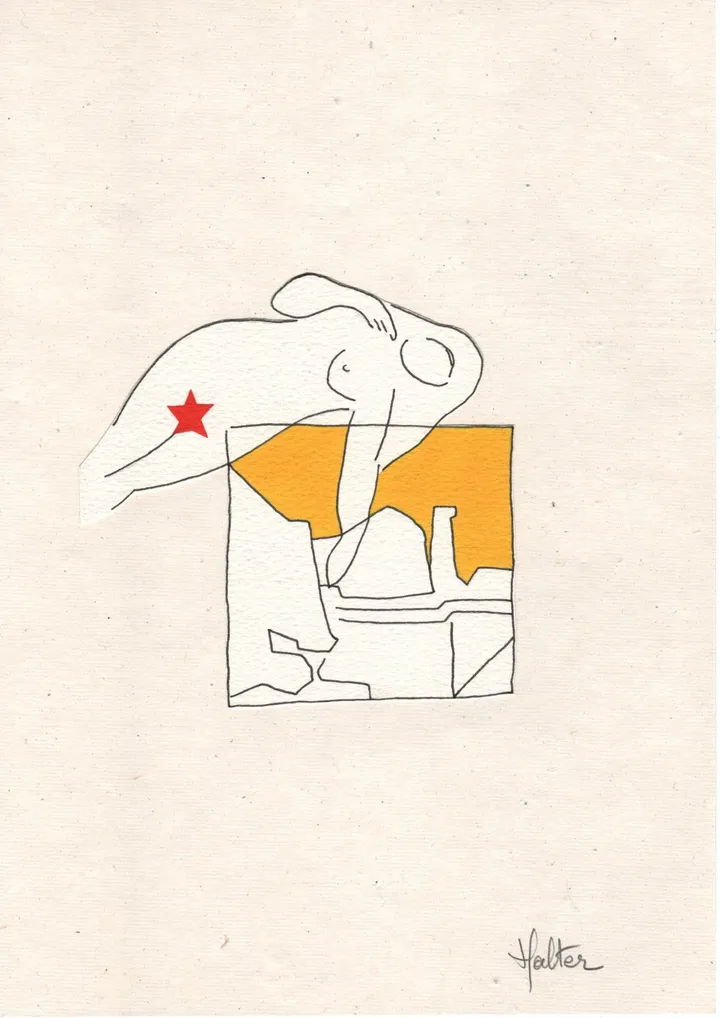 Fenêtre, femme étoile haut, œuvre de Alain HALTER
