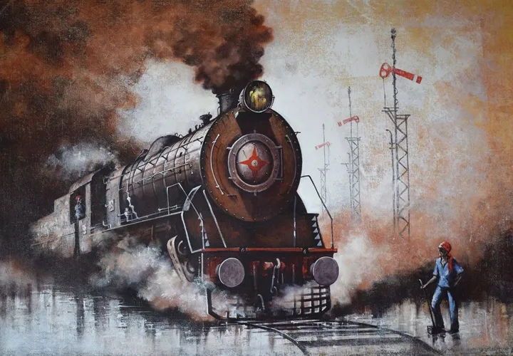 Nostalgia of Steam Locomotives_05, œuvre de Kishore Pratim Biswas