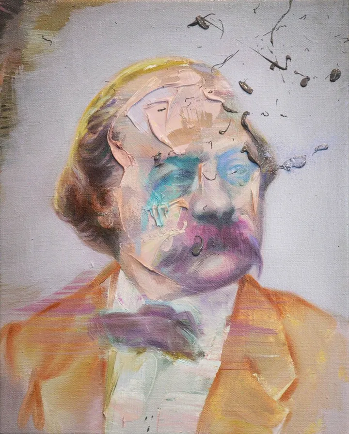Gustave Flaubert I (deux couleurs), artwork by Mathieu Laca
