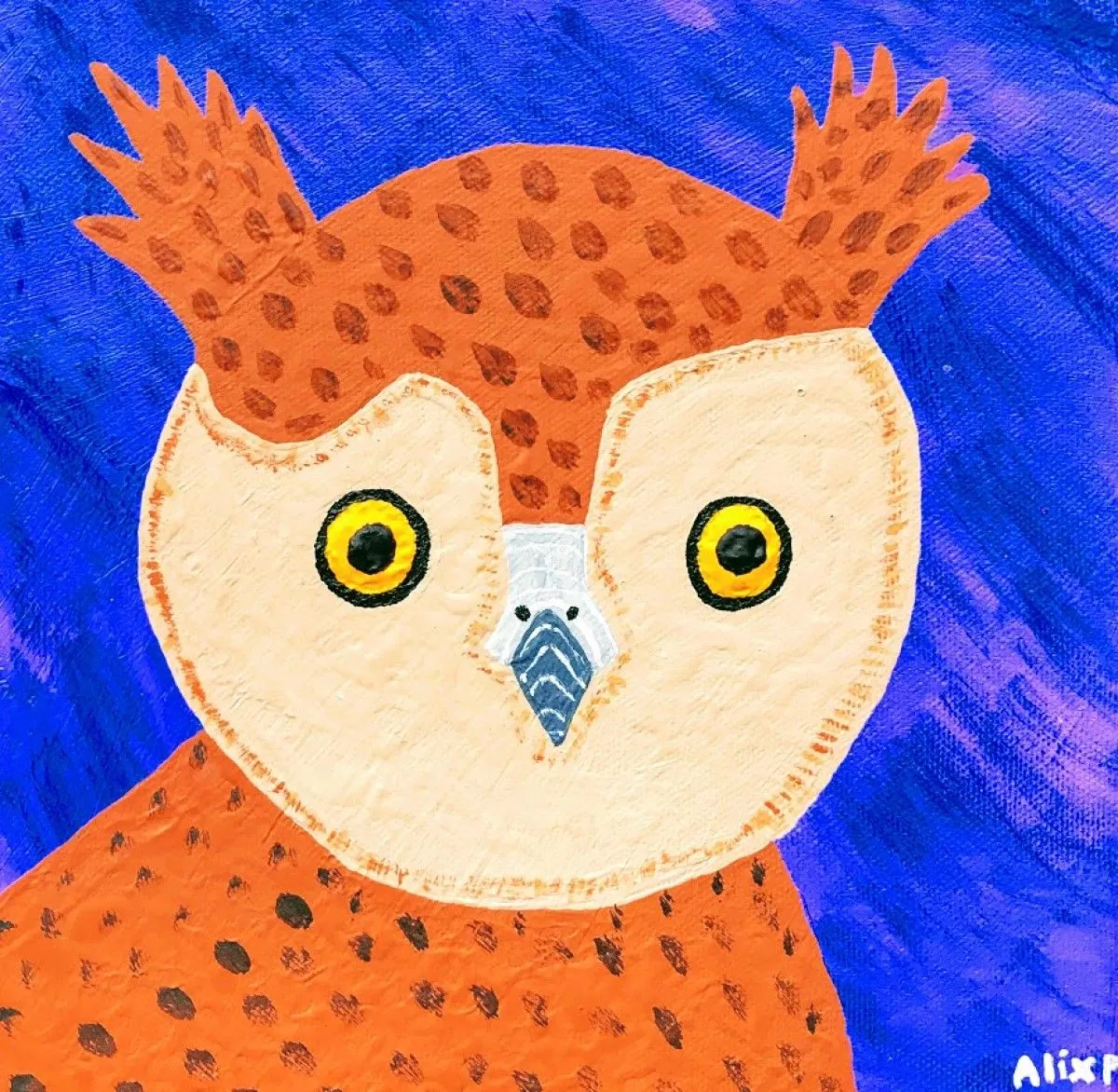 tête de hibou, artwork by Alix Parisien