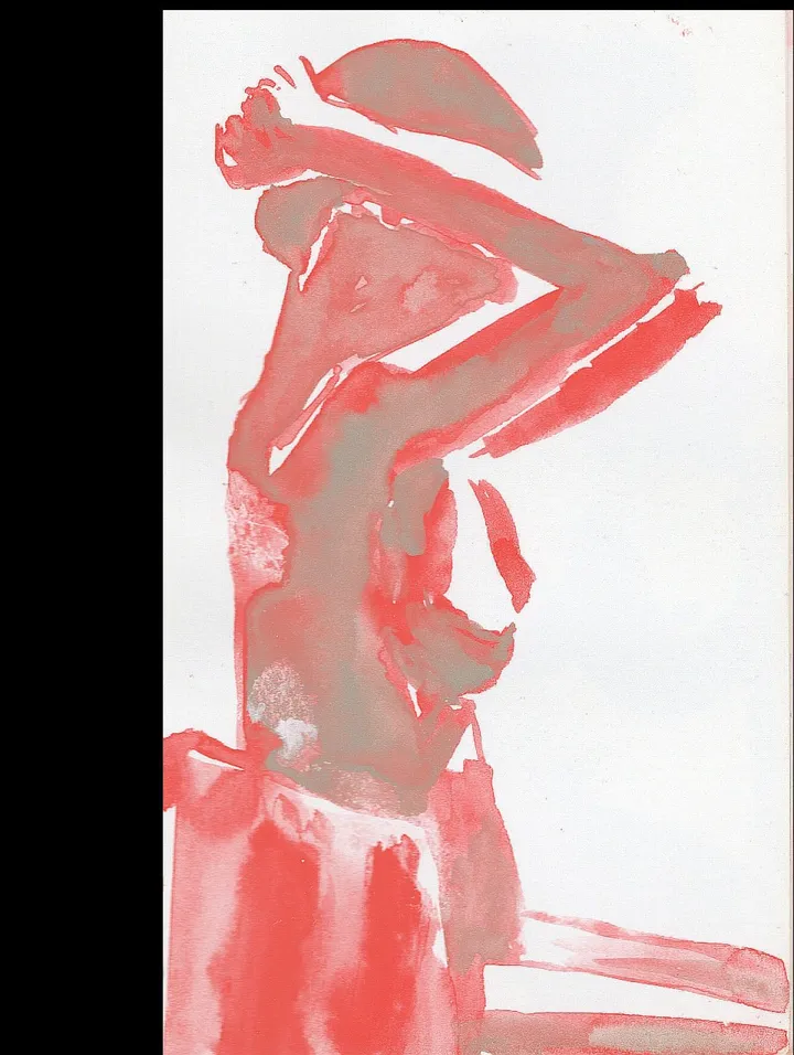 Nu Bras Rouge, œuvre de Zarts, MaudéE Zarts