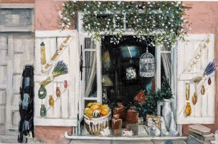 Mountain Town Shop, artwork by Misure Nien