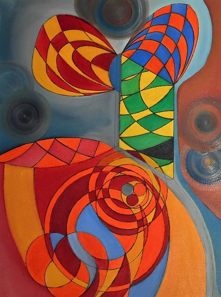 oil "Verbindende Strenge", œuvre de Hansjörg Hermann