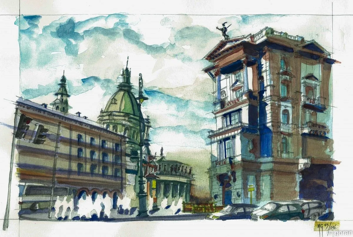 Andrássy - Bajcsy corner, artwork by Goran Martinovic