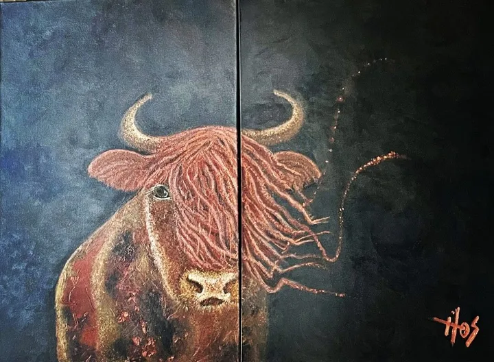 Highland_cow, œuvre de Barbara Sophie Lacasse