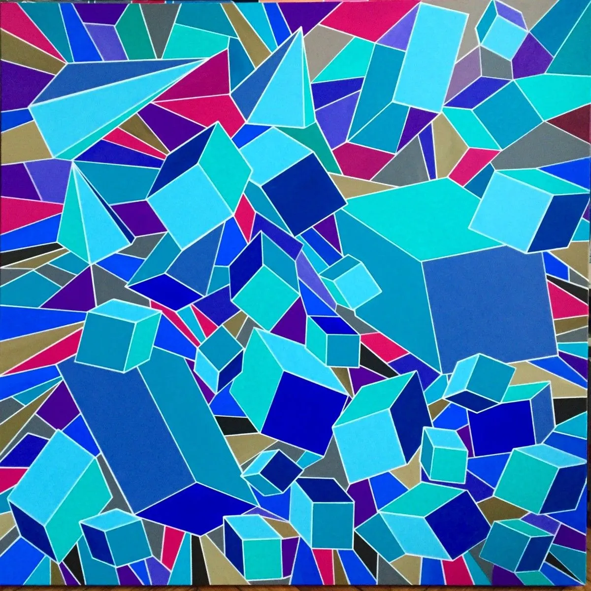 World in blue, artwork by ELENA Rodriguez