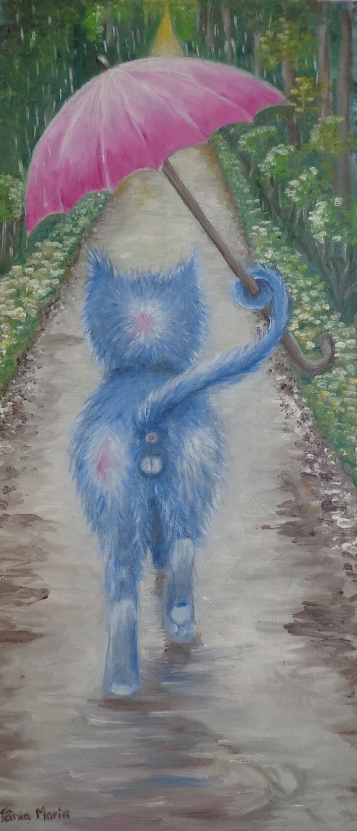 Walking in the rain, œuvre de Tânia Maria de Souza
