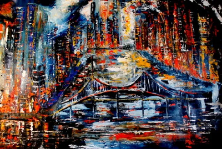 La ville lumière, artwork by Johanne Hebert Coulombe