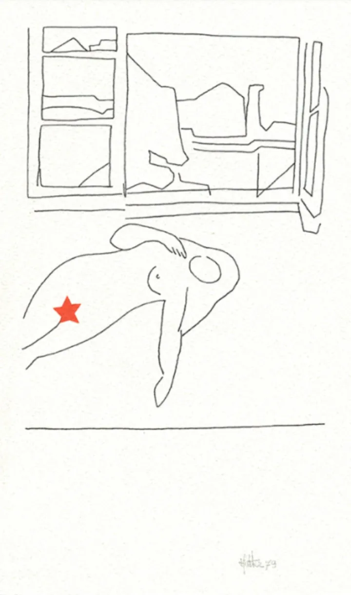 Fenêtre, femme étoile bas, œuvre de Alain HALTER