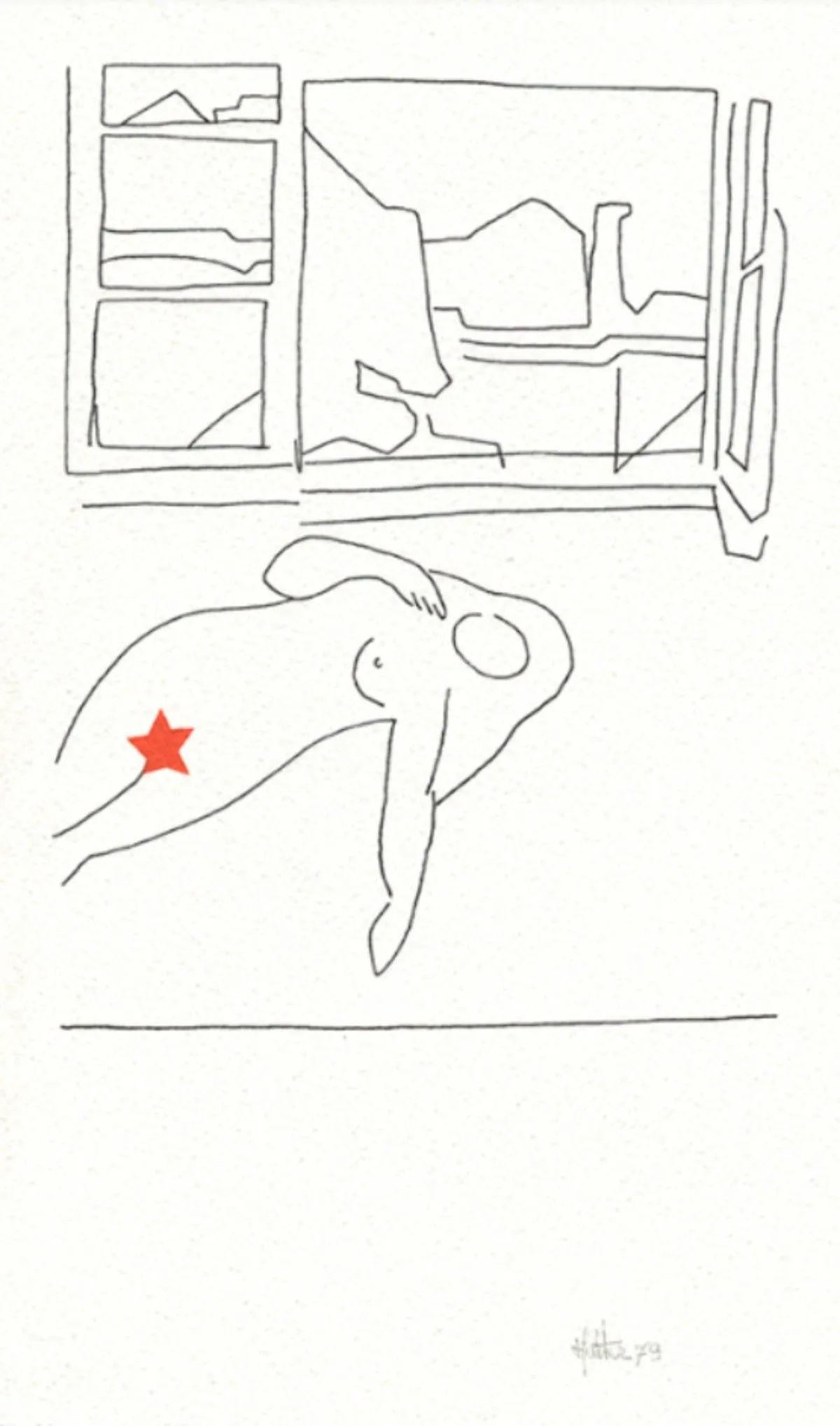 Fenêtre, femme étoile bas, artwork by Alain HALTER