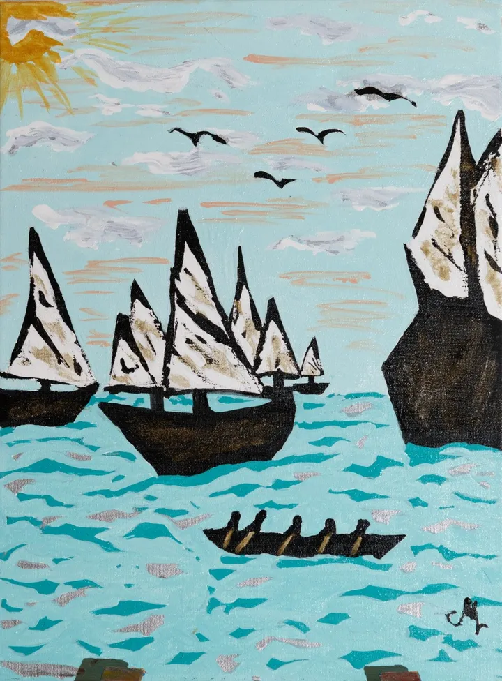 Du vent dans les voiles, œuvre de Céline Marcoux