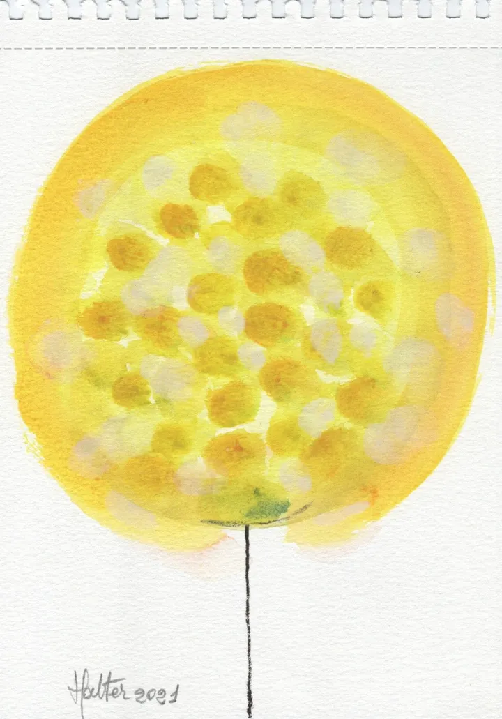 Boule de fleur jaune, œuvre de Alain HALTER
