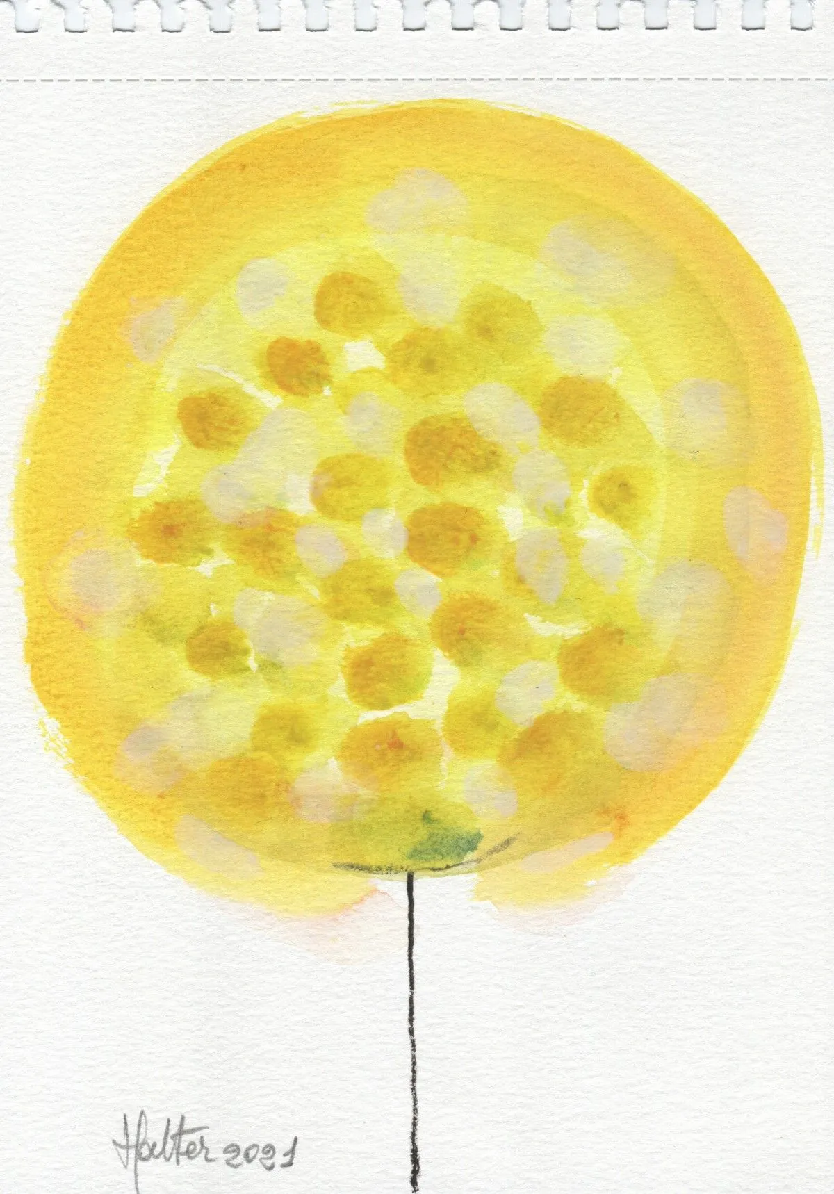 Boule de fleur jaune, œuvre de Alain HALTER