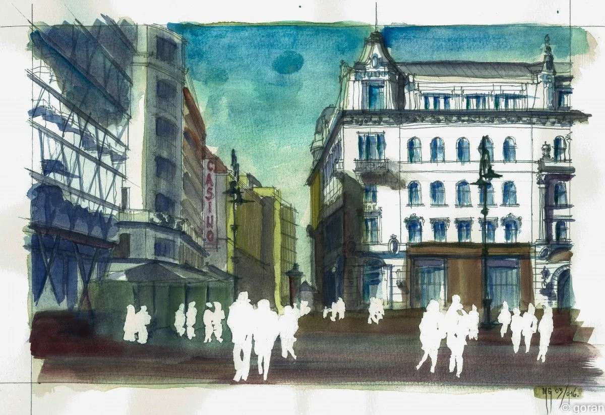 Vörösmarty square, artwork by Goran Martinovic