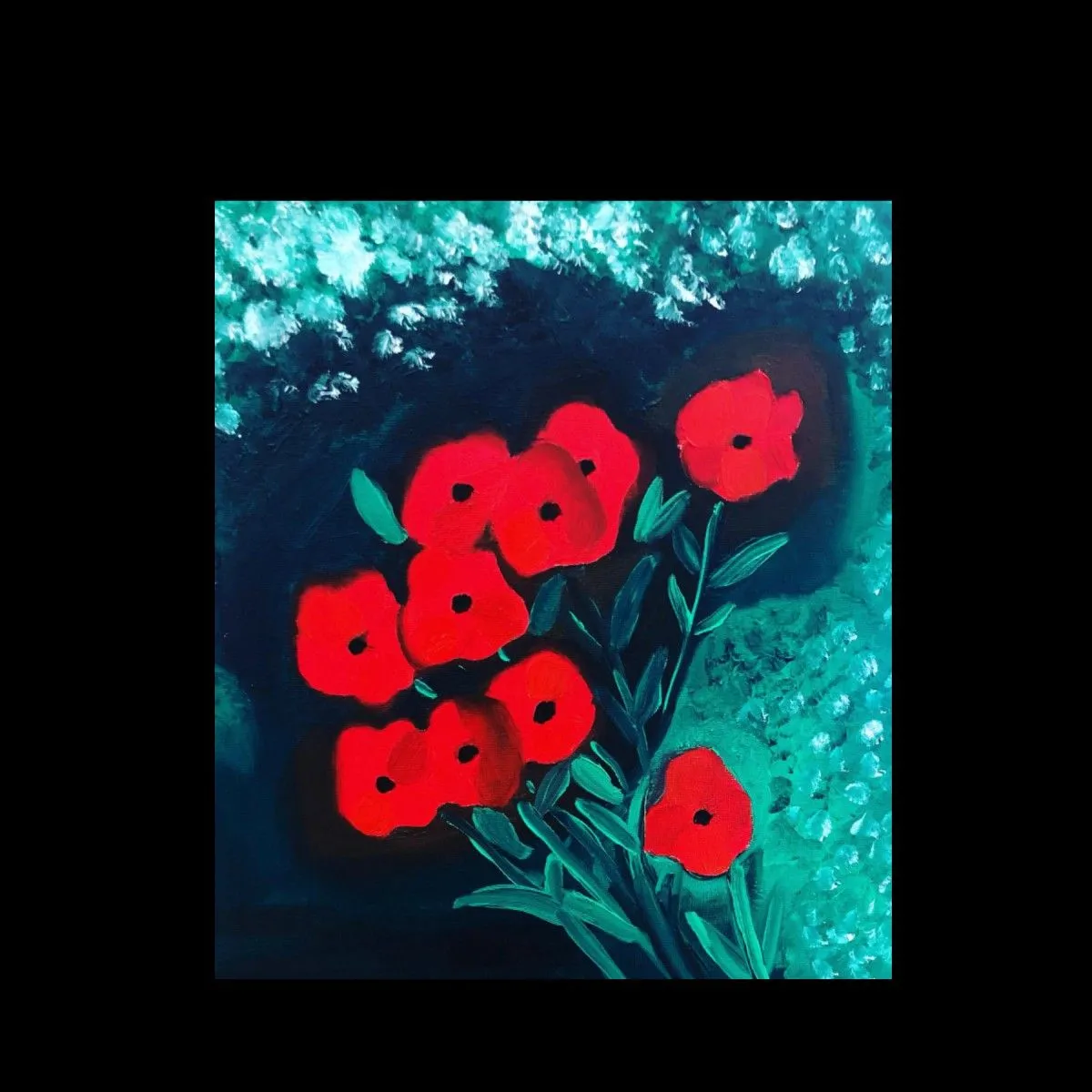red flowers of nature, artwork by yubirna paulino