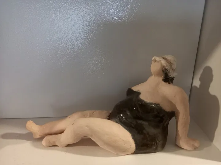 A la plage, œuvre de Régine Foulquier