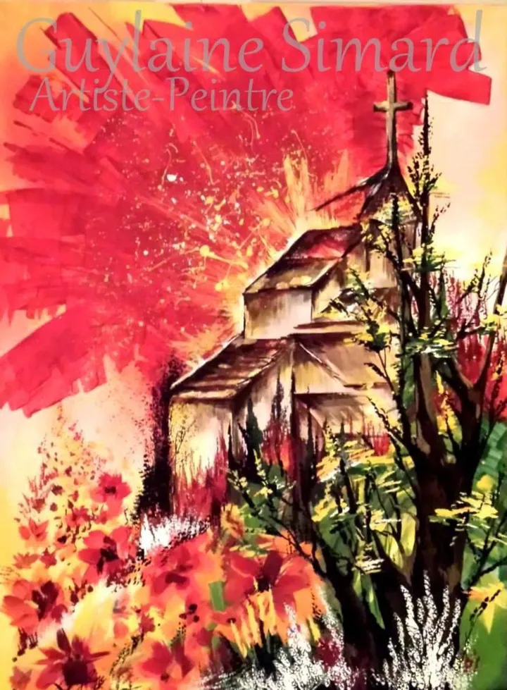 L.église en explosion, œuvre de Guylaine Simard