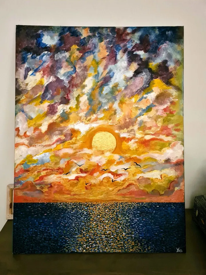 coucher de soleil, artwork by Yassine Ounis