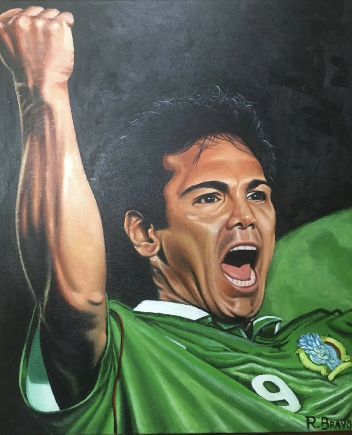 Hugo Sanchez Portrait, œuvre de Ronnie Bravo Estrada