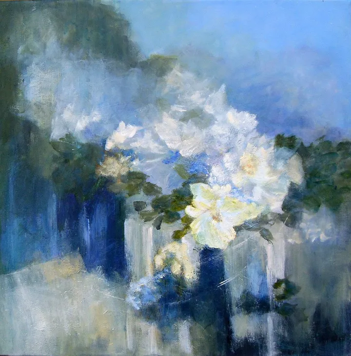 Flowers in Blue (SOLD), œuvre de Aase Lind