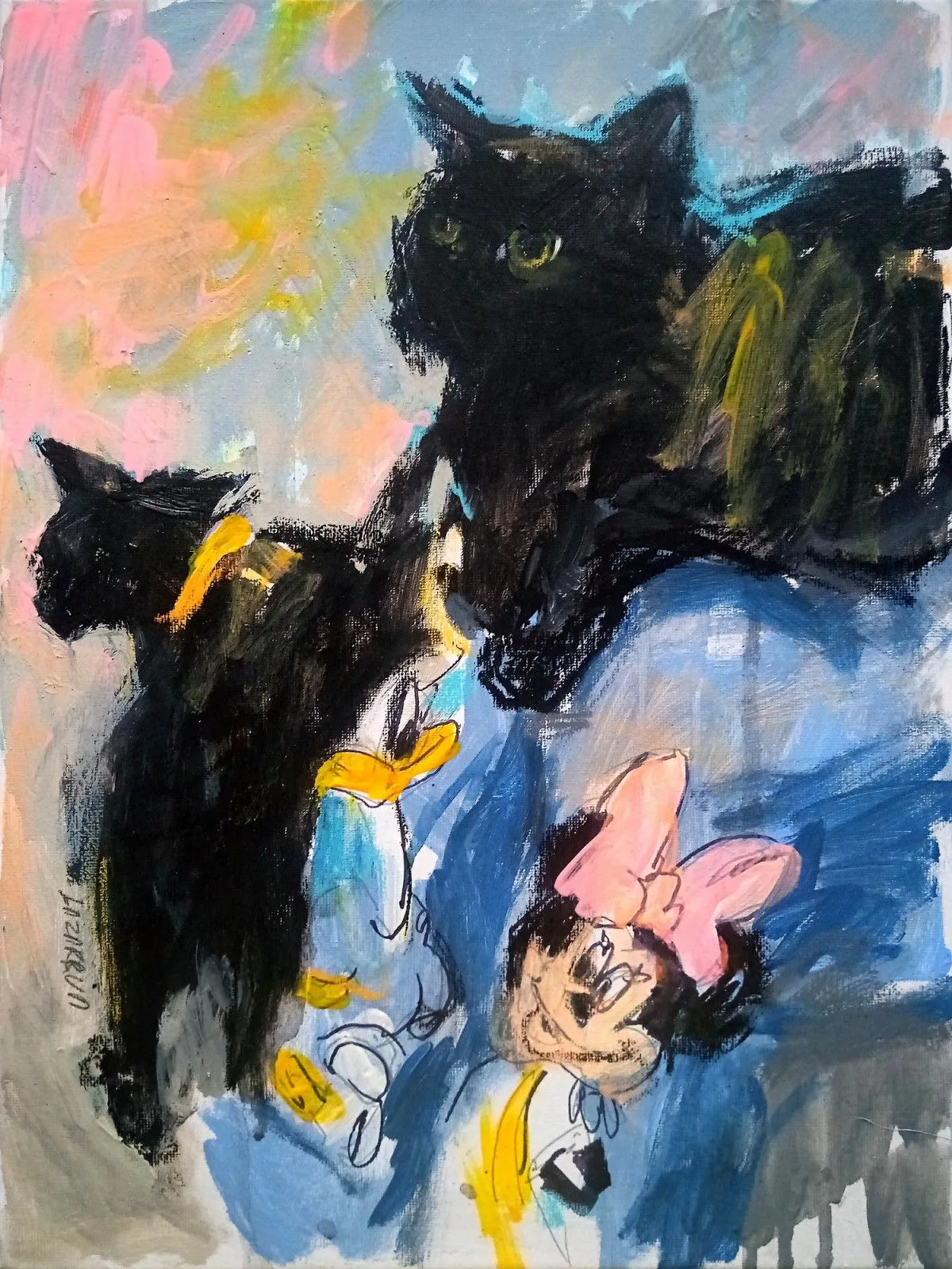 Black Cat & Minnie Mouse #2, artwork by Valerie Lazareva