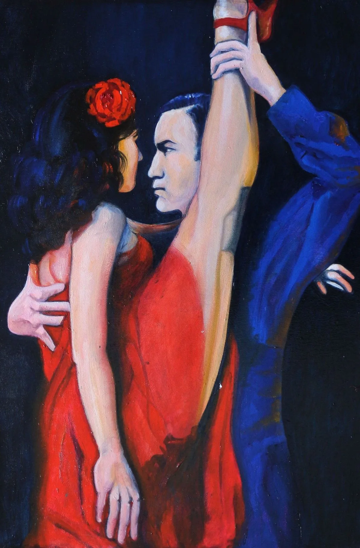 La Goulue dancing with Valentin, artwork by Shelley Anne Bogaard