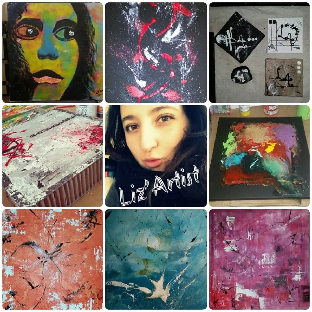 Petit panel de mes dernières oeuvres, œuvre de Liz Artist