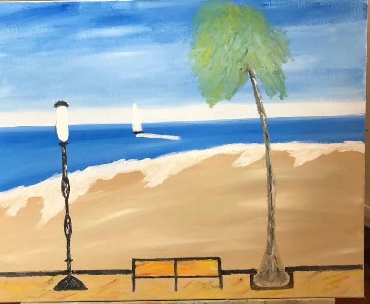 Pocitos neighborhood in Uruguay, artwork by Stankevicaite .