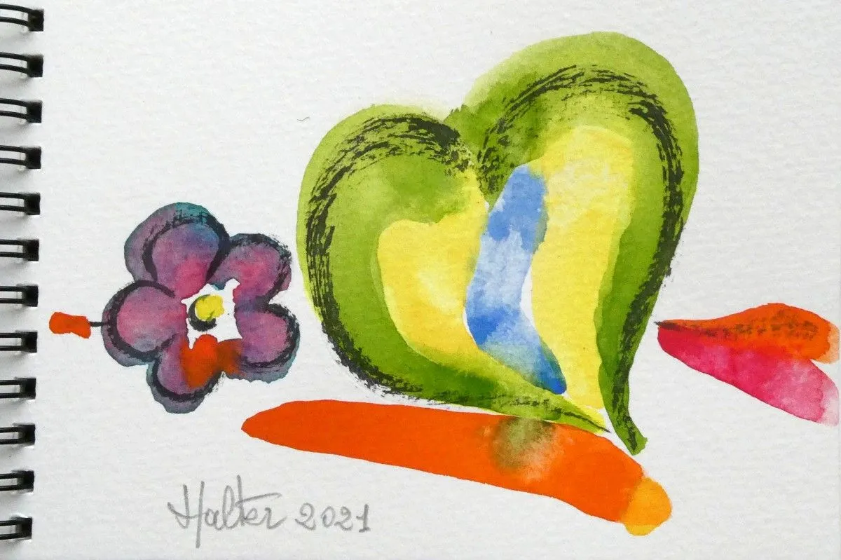Cœur de liseron et fleur de petunia 3, œuvre de Alain HALTER
