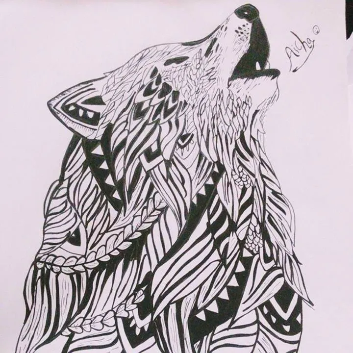 a zentagle  wolf, œuvre de aisha essa