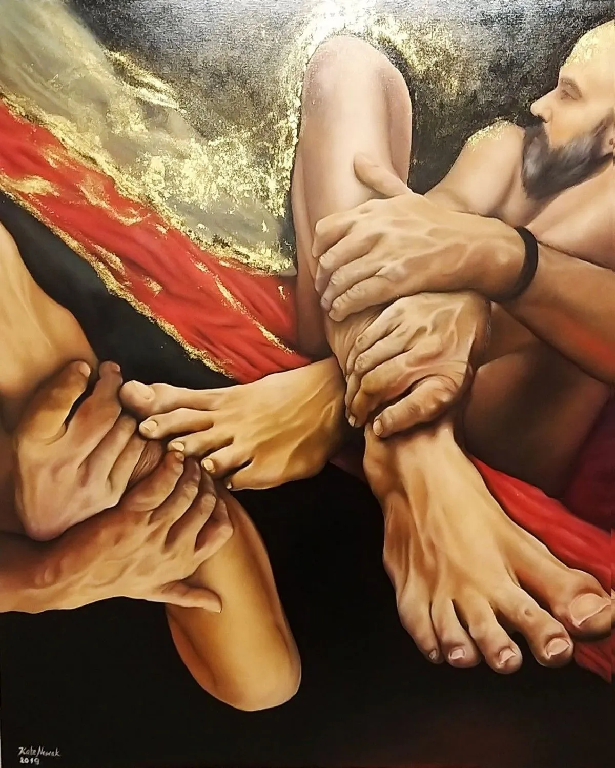 The Emerald Prince oil on canvas 120 x 100 cm, artwork by Kate Nowak