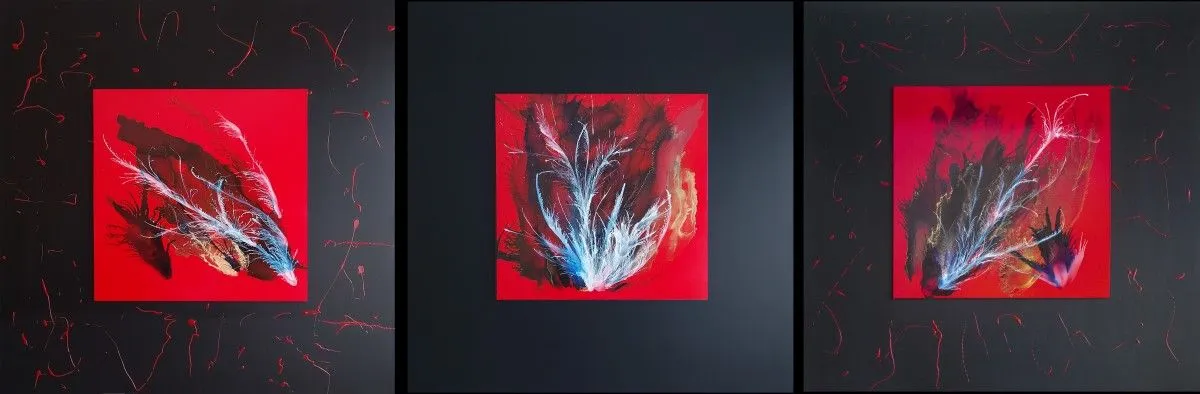 Red On Black Triptych, œuvre de Danguole Serstinskaja