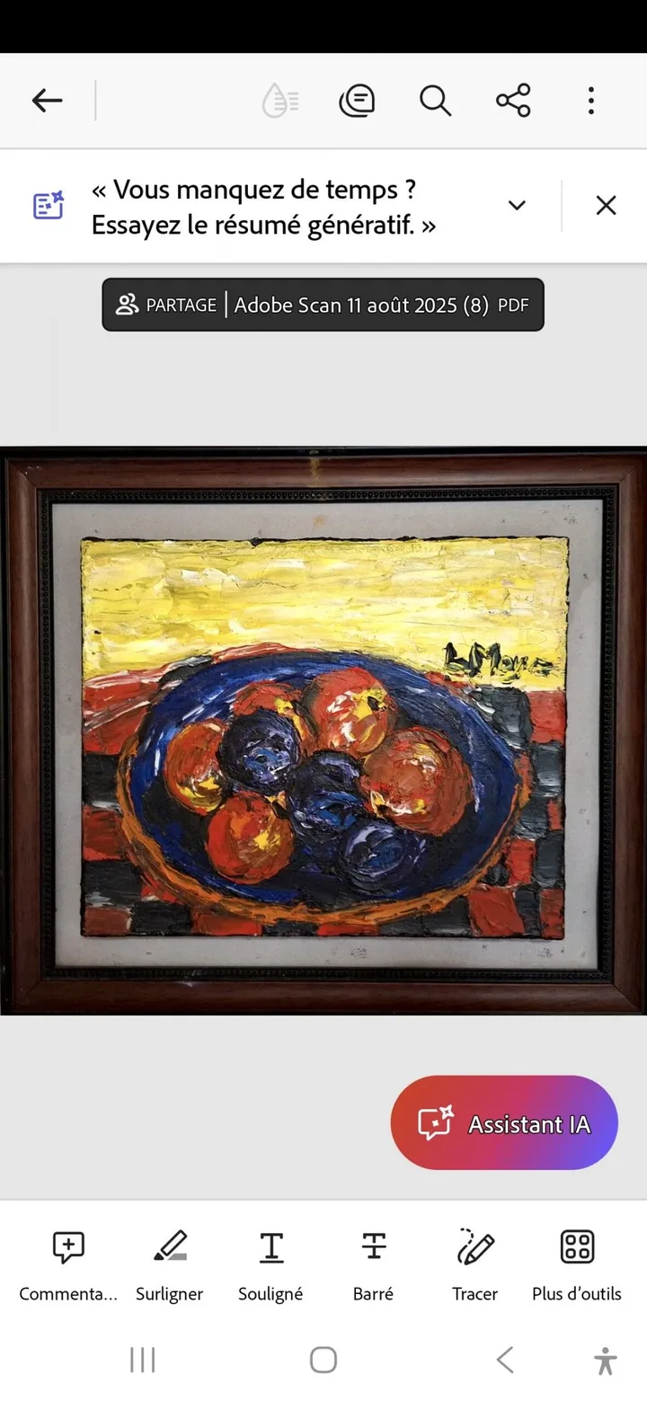 Prunes and nectarines, artwork by Ligia Moya