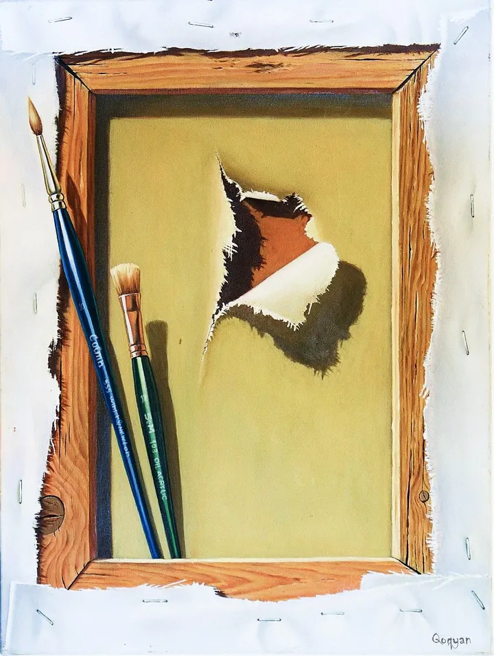 Un tableau à l’envers, artwork by Mahmoud Qoqyan