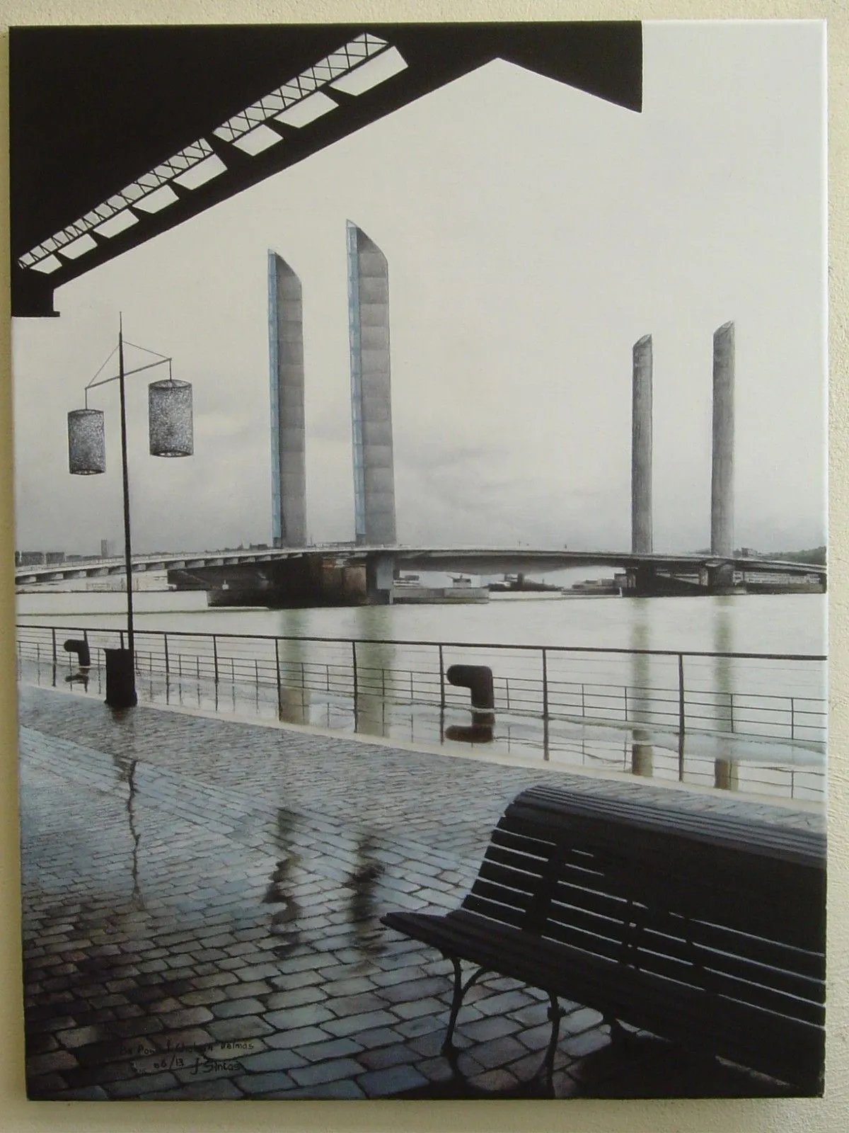 Bordeaux, pont J. Chaban-Delmas., œuvre de Joël SINTAS