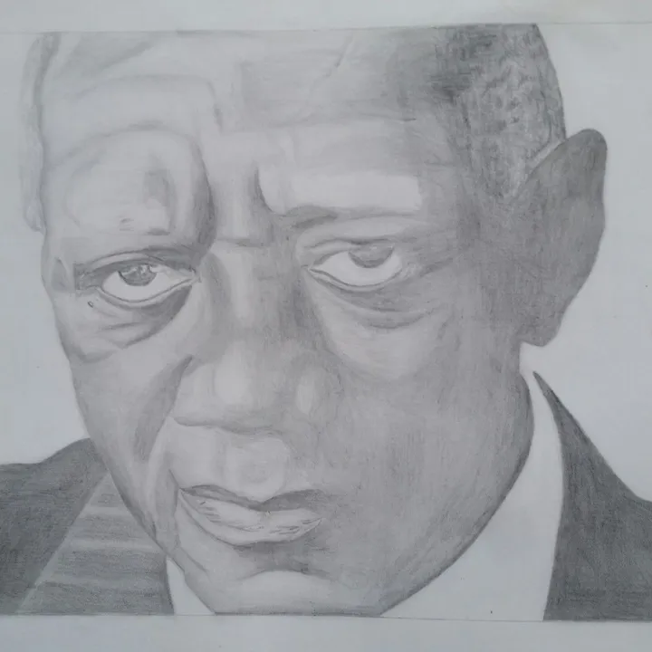 Ex-President of Ghana (2001-2008), artwork by Kweku Arhin Ocran