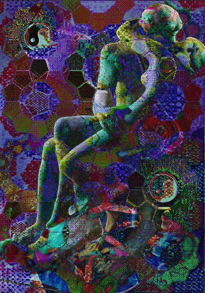 Psychedelic Rodin (The Kiss), œuvre de Agnes Fodor