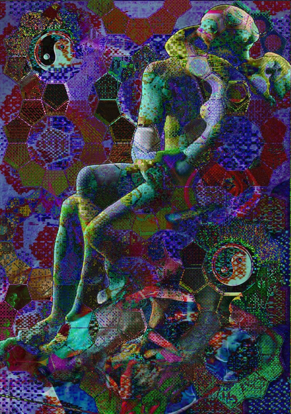 Psychedelic Rodin (The Kiss), œuvre de Agnes Fodor