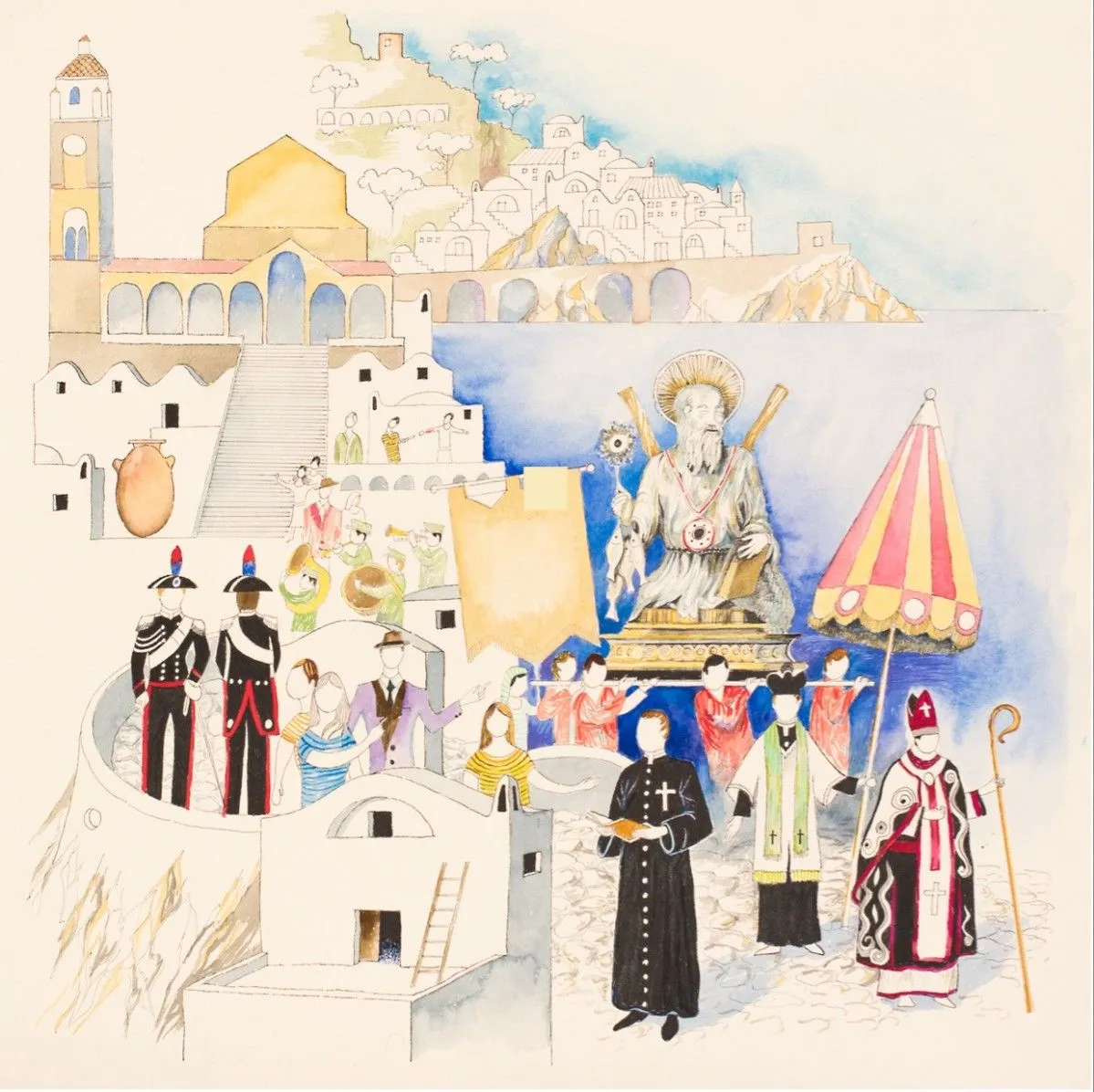 Amalfi Coast, artwork by Giancarlo de