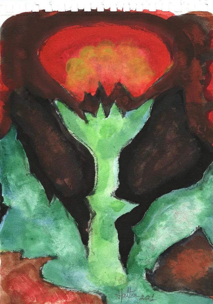 Chardon flamme, artwork by Alain HALTER