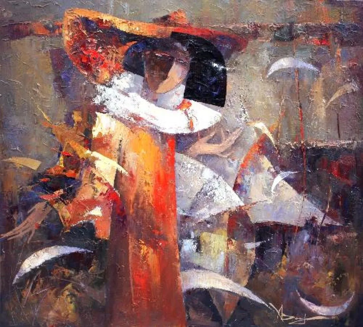 Autumn nocturne, artwork by Valentyna Kozyar
