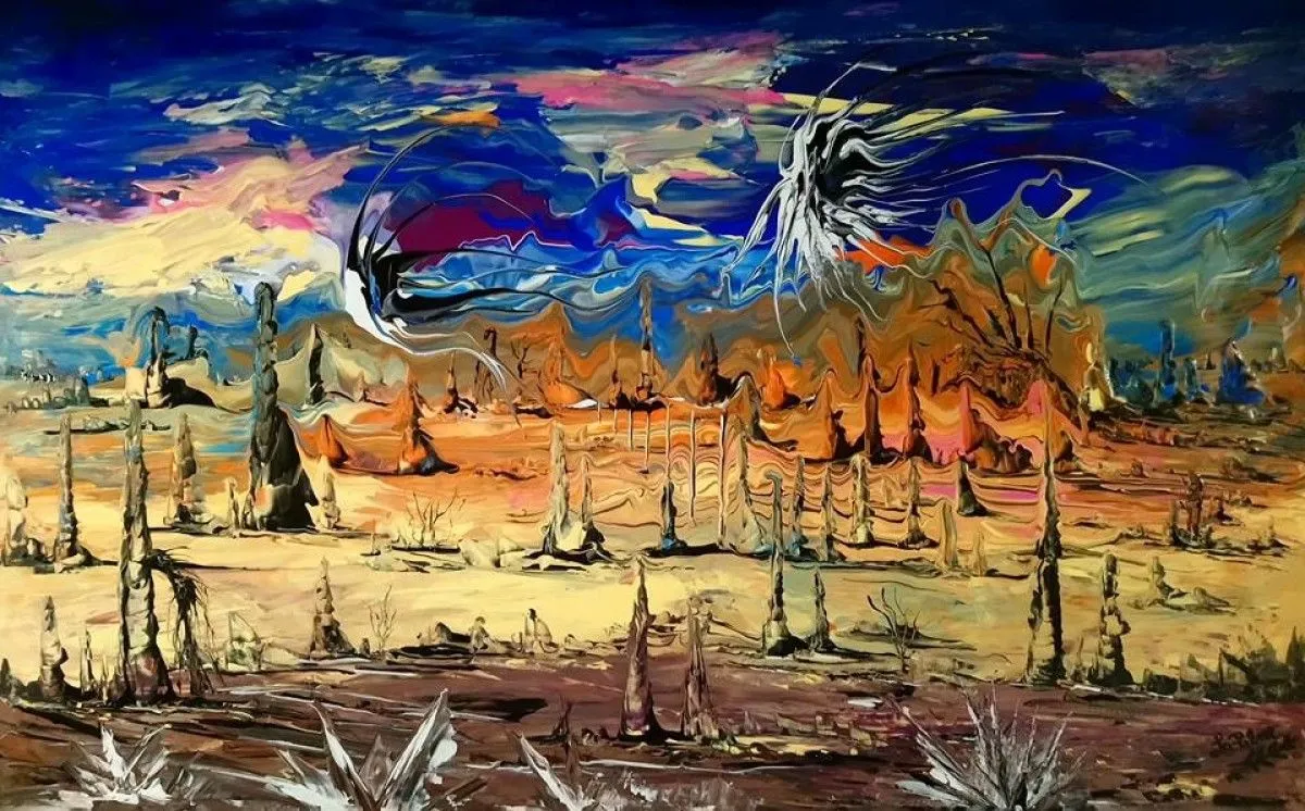Le ballet des ombres... Collection Utopia La grande vallée, œuvre de Yvan LaPalme