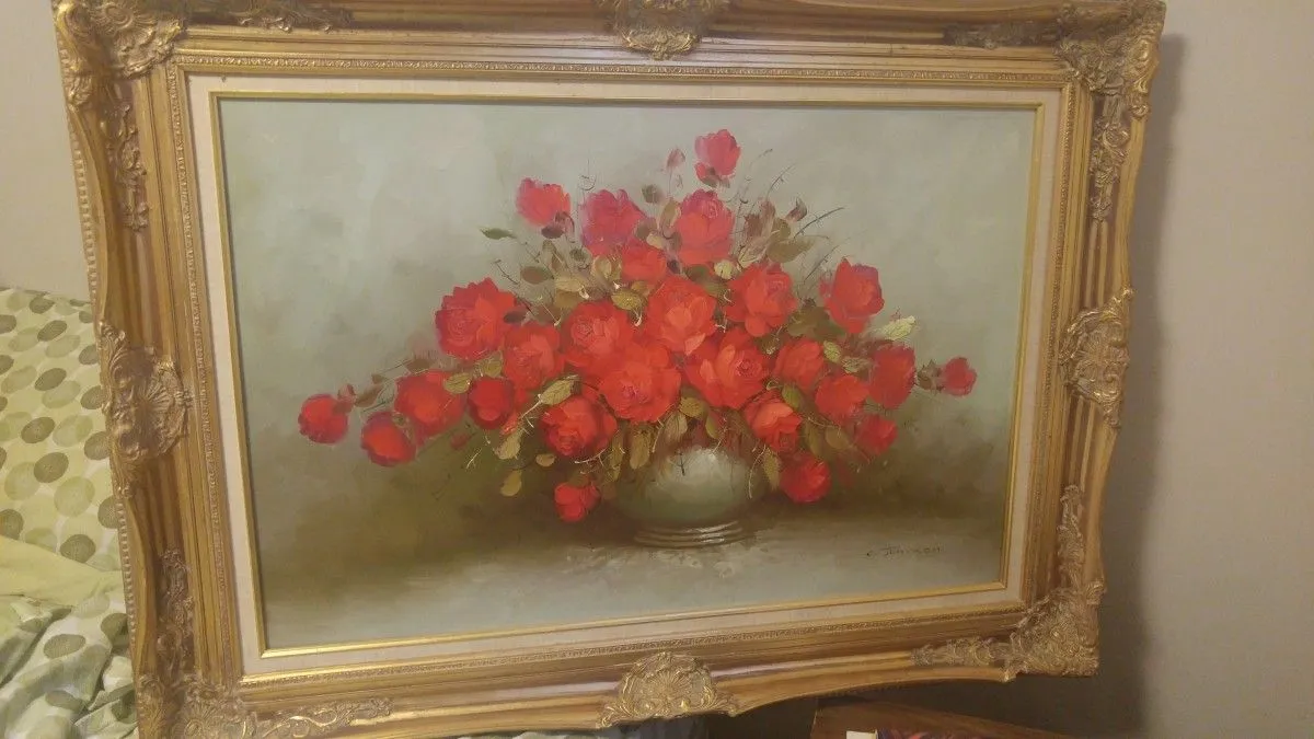 Bowl of flowers by  C.Johnson, artwork by Ross Randell