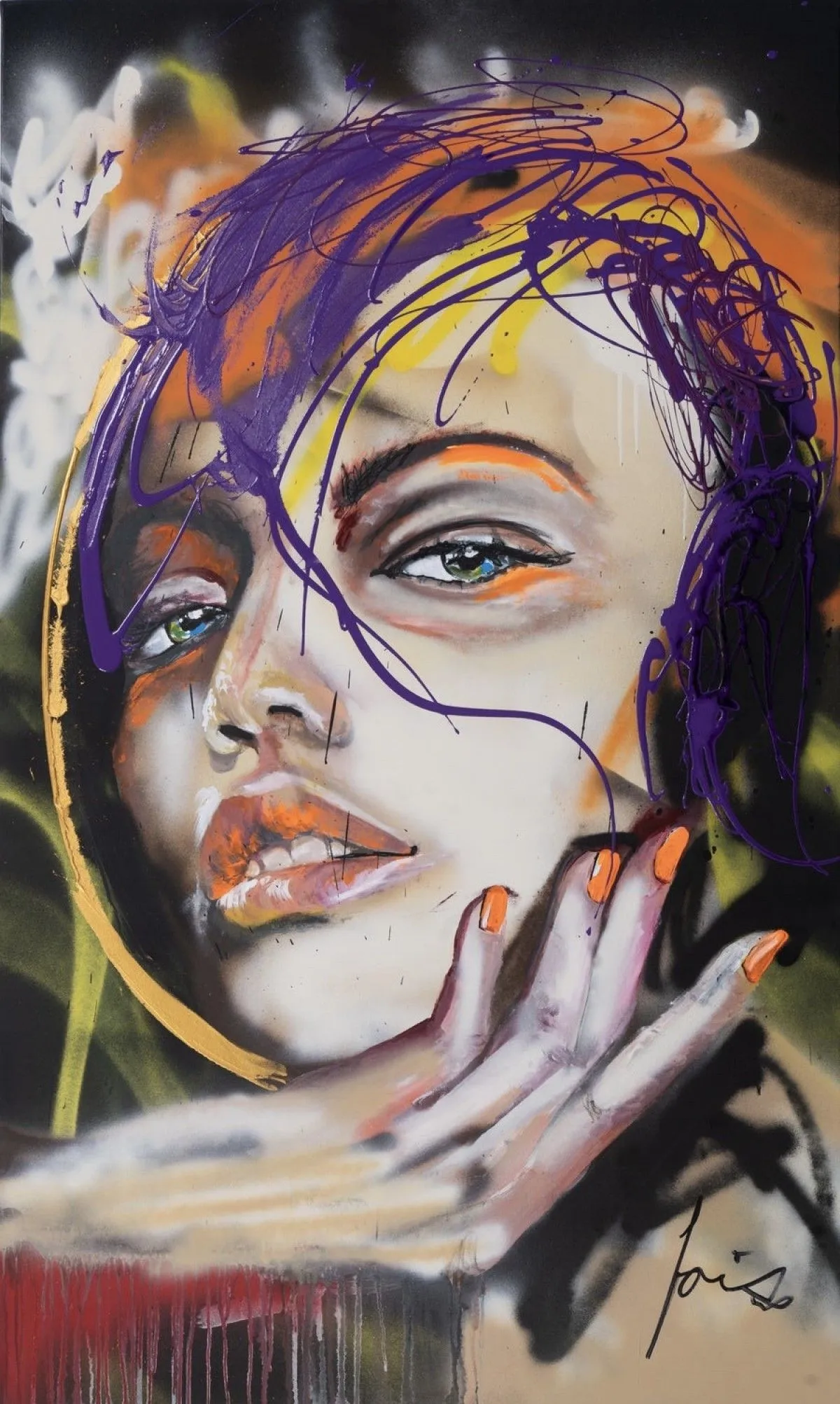 GREEN EYES ON STREET, œuvre de LOIS Art