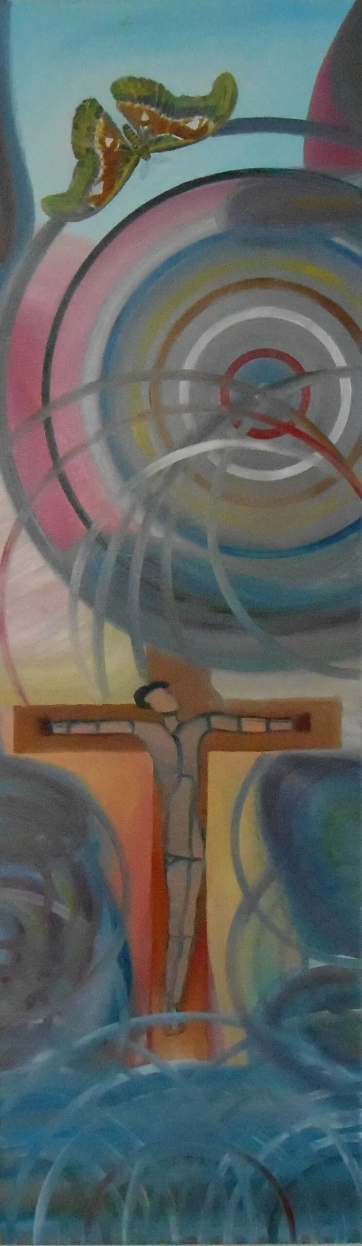 oil "Kreuzigung und Schmetterling", œuvre de Hansjörg Hermann