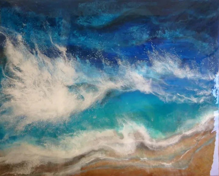 White waves, seascape, œuvre de IRINI KARPIKIOTI