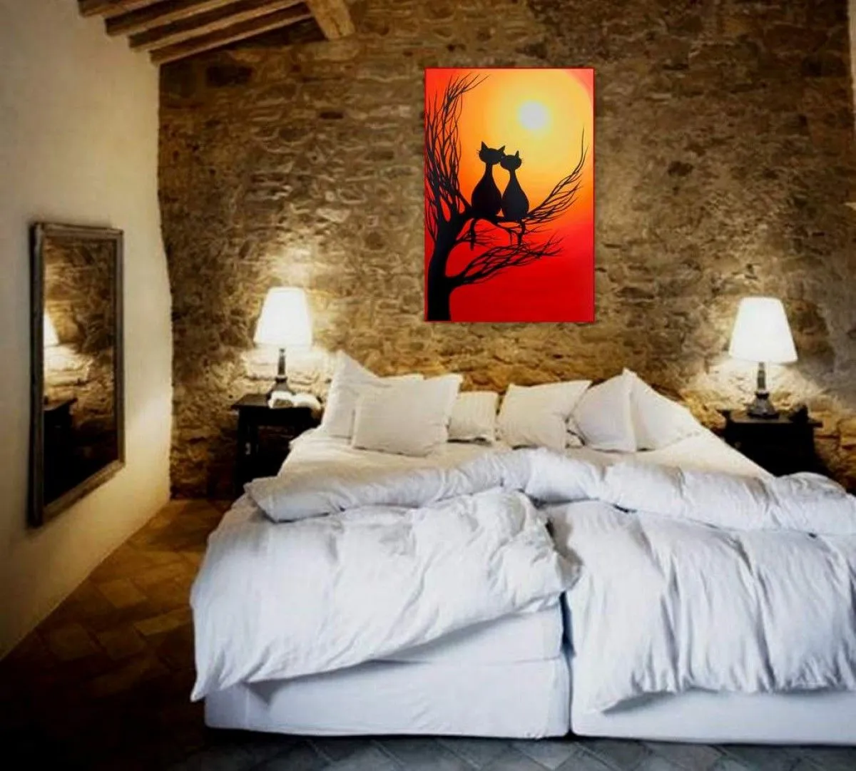 Lever de chats, artwork by Galerie d'Art Lego