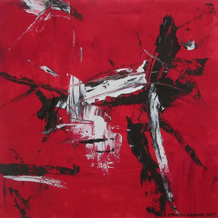 Crash rouge et noir (vendu/sold), artwork by Maryse Lapointe